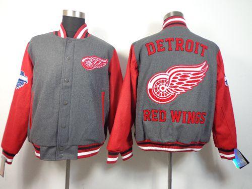 Detroit Red Wings Grey NHL Jacket | Cheap Jerseys Wholesale & Custom ...